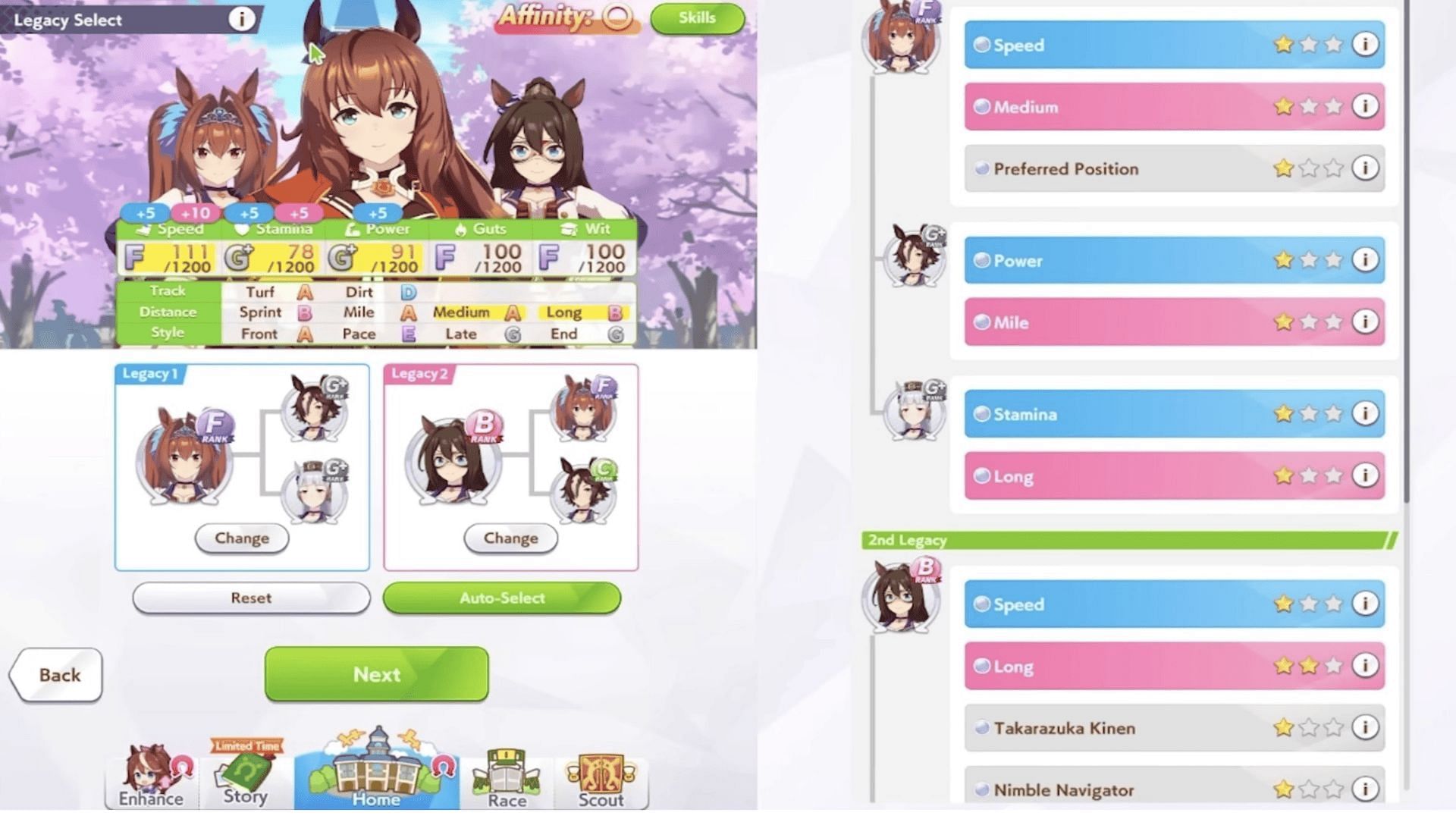 Affinity in Umamusume: Pretty Derby (Image via Cygames)
